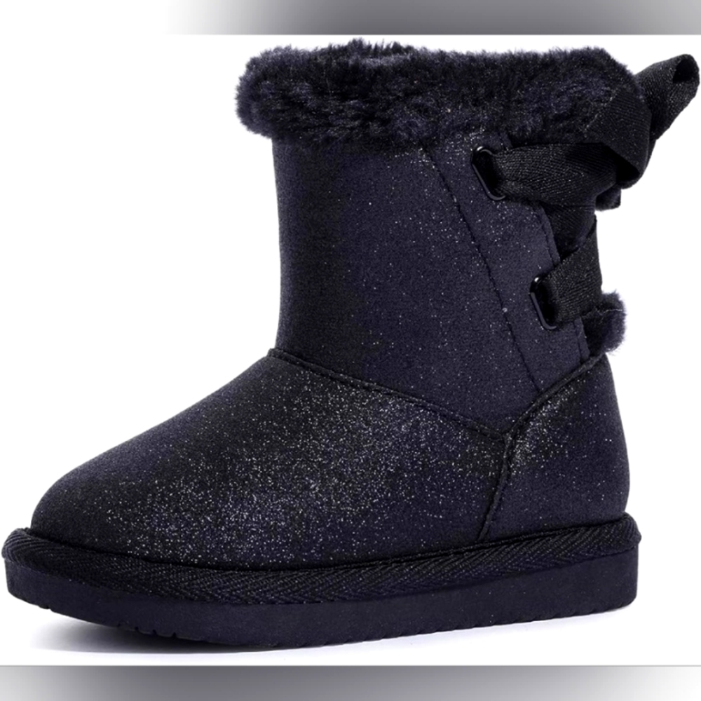 KRABOR girls glitter Boots - size 10 US Toddler, Black